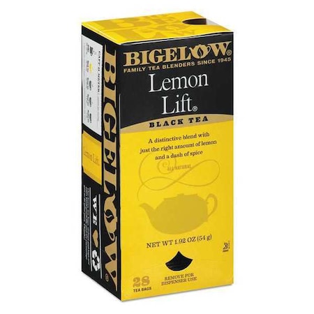 Bigelow Tea, Lemon, Tea Bag, Caffeinated, Tea, 0.25 lbs, 28 PK 10342