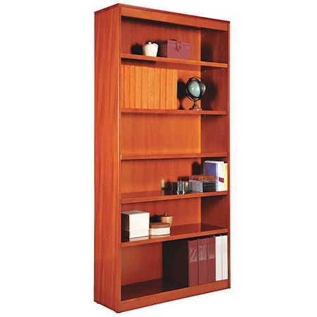 Alera Corner Wood Bookcase, 6 Shelf, 72", Cherry ALEBCS67236MC
