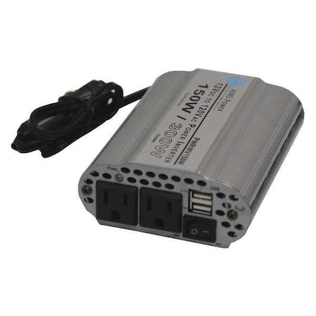 Aims Power Power Inverter, Aluminum Case, Modified Sine Wave Form, 150W Nominal Output, 120V AC Output Voltage PWRINV150W