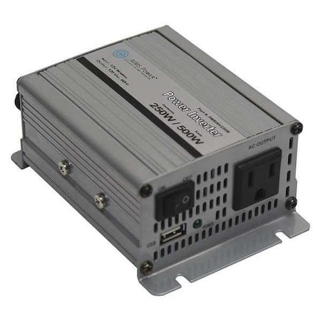 Aims Power Power Inverter, Modified Sine, 500 W Peak, 250 W Continuous, 1 Outlets PWRINV250W