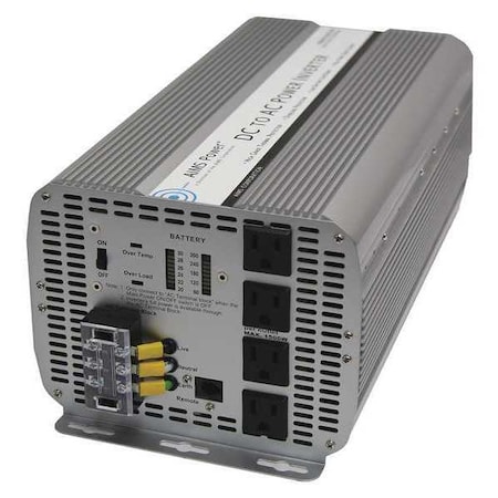 Aims Power Power Inverter, Modified Sine, 1,0000 W Peak, 5,000 W Continuous, 4 Outlets PWRINV500024W