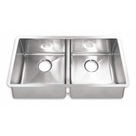 American Standard Undermount Kitchen Sink, 35 x 18", 2 Bowl 12DB.351800.290