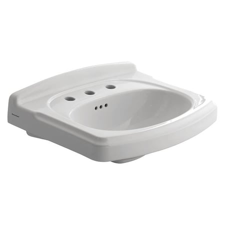 American Standard Pedestal Sink Basin, 8" Center Hole, White 0555108.020