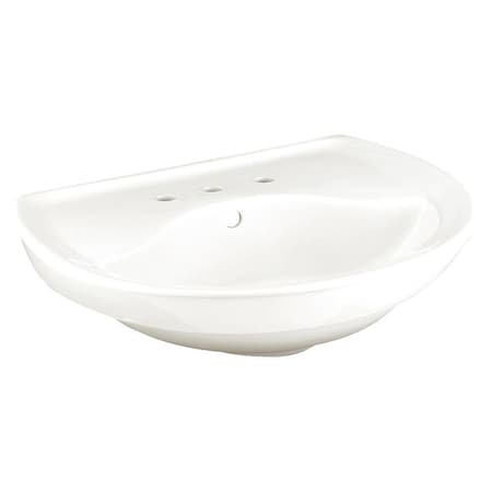 American Standard Pedestal Sink Basin, 8" Center Hole, White 0268008.020