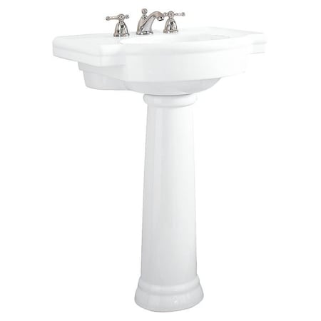 American Standard Pedestal Sink Combo, 8" Center Hole, White 0282800.020