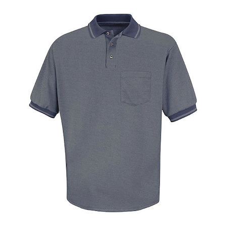 Red Kap Short Sleeve Performance Polo, 50% Cotton/50% Polyester, Moss Green/Navy, L SK52MG SS L