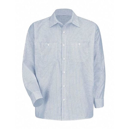 Red Kap Mens Ls Wh/Bl Stripe Workshirt, XXL SL10WB XLNXXL