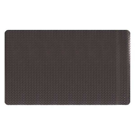 Apache Mills Antifatigue Mat, 75 ft. L x 4 ft. W, 15/16" Thickness, Diamond, Solid Black 3956509004X75