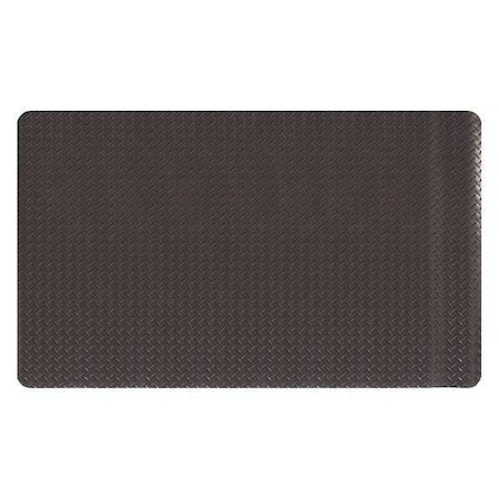 Apache Mills Antifatigue Mat, 5 ft. L x 3 ft. W, 9/16" Thickness, Diamond, Solid Black 3906509003X5