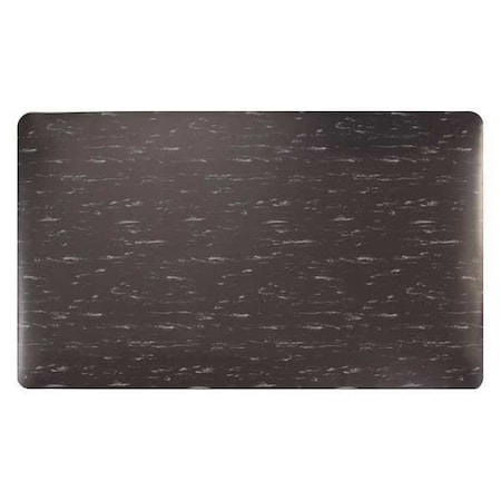 Apache Mills Antifatigue Mat, 3 ft. L x 2 ft. W, 1/2" Thickness, Marble, Black/White 3906409082X3