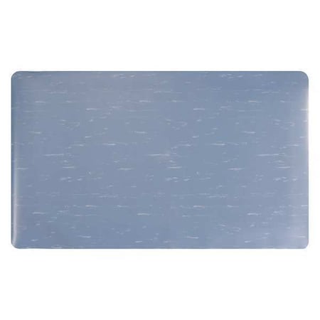 Apache Mills Antifatigue Mat, 60 ft. L x 3 ft. W, 1/2" Thickness, Marble, Blue/White 3906405003X60