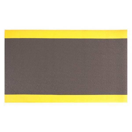 Apache Mills Antifatigue Mat, 3 ft. L x 2 ft. W, 3/8" Thickness, Embossed, Black/Yellow 1926309032X3