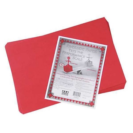 Pacon Paper, Construction, 12" x 18", Red, PK50 103443