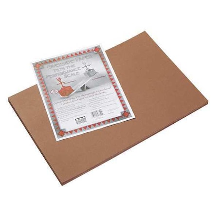 Pacon Paper, Construction, 12" x 18", Brown, PK50 103629