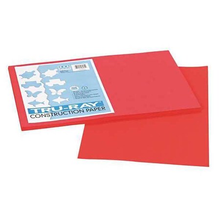 Pacon Paper, Construction, 12" x 18", Red, PK50 103062