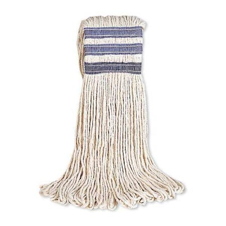 Rubbermaid Commercial Universal Mop Head, Slide On Connection, Looped-End, White, Cotton FGE13800WH00