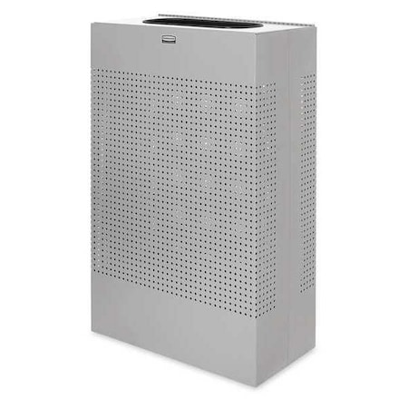 Rubbermaid Commercial 25 gal. Rectangular Trash Can, Silver, Steel FGSR14ERBSM
