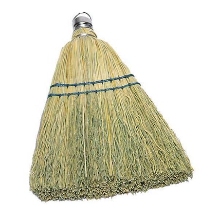 RUBBERMAID COMMERCIAL 7 1/2 in Sweep Face Broom, Stiff, Natural, Yellow, No Handle L Handle FG9B5500YEL