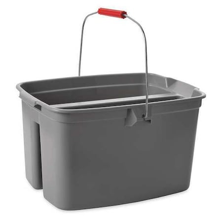 Rubbermaid Commercial 4 3/4 gal Double Bucket, Gray, Plastic FG262888GRAY