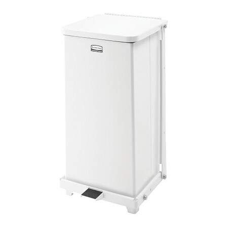 Rubbermaid Commercial 12 gal. Square Trash Can, White, Steel FGST12ERBWH