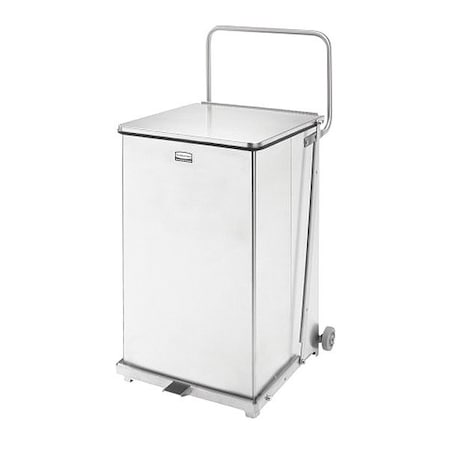 Rubbermaid Commercial 40 gal. Square Trash Can, natural, Stainless Steel FGST40SWRB