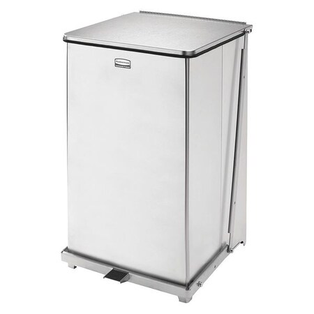Rubbermaid Commercial 40 gal. Square Trash Can, Stainless Steel, Stainless Steel FGQST40SSRB