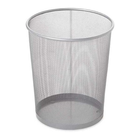 Rubbermaid Commercial 5 gal Round Indoor Metal Can, Silver, Mesh Steel FGWMB20SLV