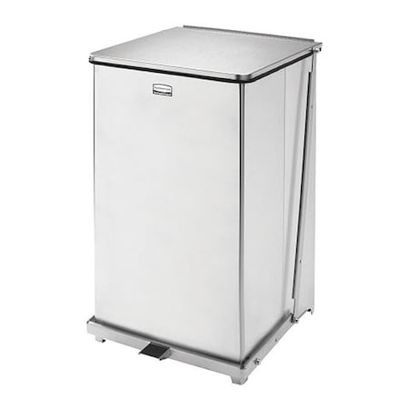 Rubbermaid Commercial 40 gal. Square Trash Can, Stainless Steel, Stainless Steel FGST40SSRB