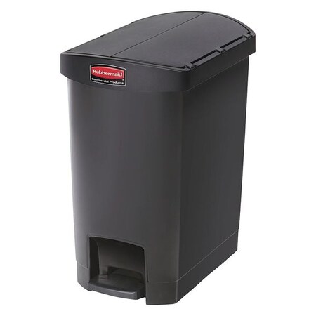 Rubbermaid Commercial 8 gal. Rectangular Trash Can, Black, Resin 1883610