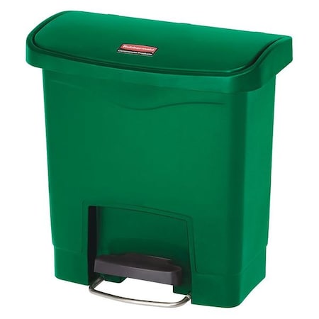 Rubbermaid Commercial 4 gal. Rectangular Step Trash Can, Green, Resin 1883581