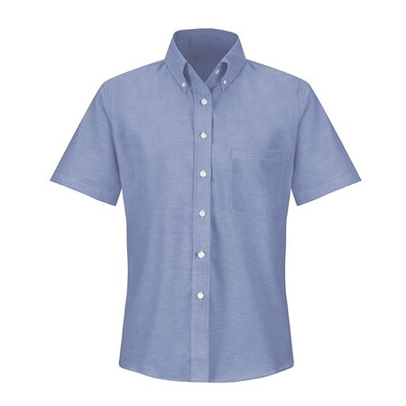 Red Kap Short Sleeve Dress Shirt, 60% Combed Cotton/40% Polyester, Light Blue, 24 SR61LB SS 24