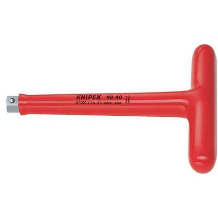 Knipex SAE Insulated T-Shape Square Key T-Handle, 1000V, Insulated, 1/2"Drive, 6-1/2" Tip Size 98 40