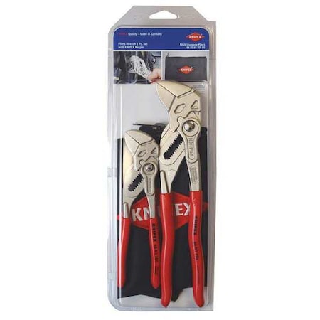 Knipex 2 Pc Pliers Wrench Set With Keeper Pouch (86 03 180, 86 03 250 & 9K 00 90 12 US) 9K 00 80 109 US
