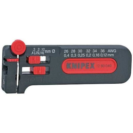 Knipex 4 in Precision Mini Wire Stripper, 18 to 28AWG 28 to 18 AWG 12 80 100 SB