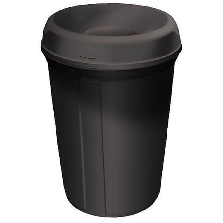 Rubbermaid Commercial FG905800BLA Plastic 35-gallon Classic Atrium Trash Can with Funnel, Black