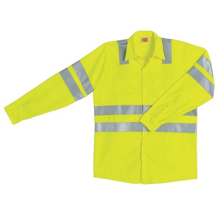 Red Kap Ls Hi-Viz Workshirt-Ansi Class 3, M SS14AB RG M