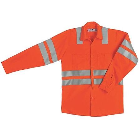 Red Kap Ls Hi-Viz Workshirt - Ansi Class 3, M SS14OF RG M