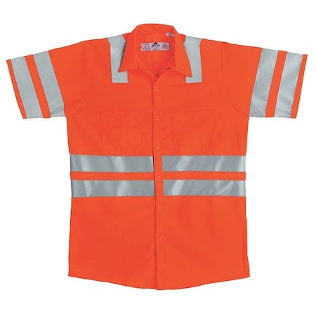 Red Kap Ss Hi-Viz Workshirt - Ansi Class 3, M SS24OF SS M