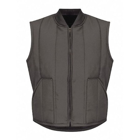 Red Kap Mns Charcoal Quilted Vest Patch Pkt, Cotton/Polyester, Zipper, Gray, 2XL VT22CH LN XXL