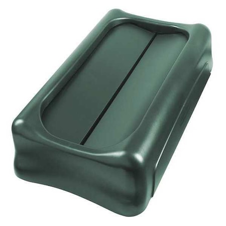 Rubbermaid Commercial Slim Jim Trash Can Lid, Green, Resin 1829400