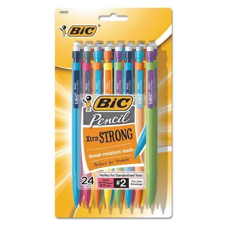 Bic Mechanical Pencil, 0.9mm, Asst Barrel, PK24 MPLWP241