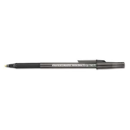Paper Mate Ballpoint Pen, Fine, Black, PK12 8808287
