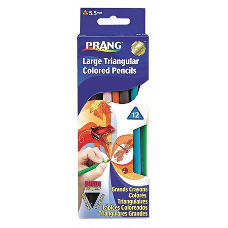 Prang Color Pencil, Triangular, 5.5mm, Asst, PK12 25120