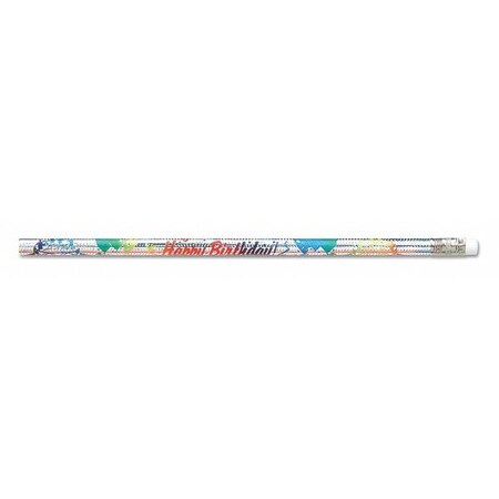 Moon Products Pencil, Happy Birthday, Silver, PK12 7500B