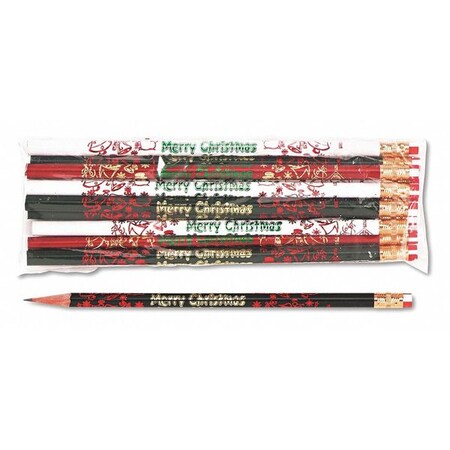 Moon Products Pencil, 2HB, Merry Christmas, Assorted, PK12 7921B