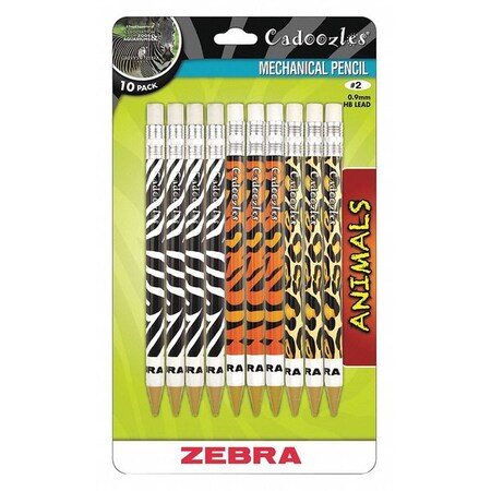 Zebra Pen Mechanical Pencil, 0.7 mm, Assorted, PK10 51610