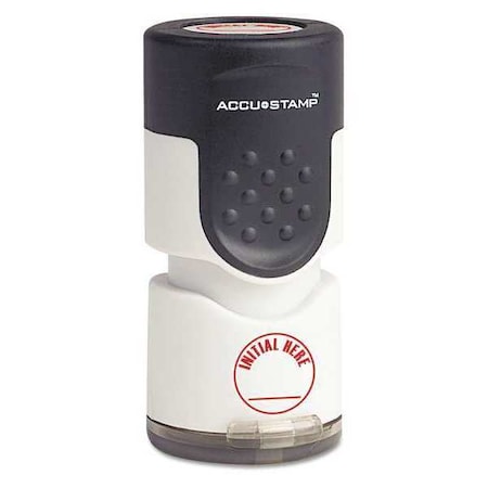 Accu-Stamp Round Stamp, Initial Here, Red 35661