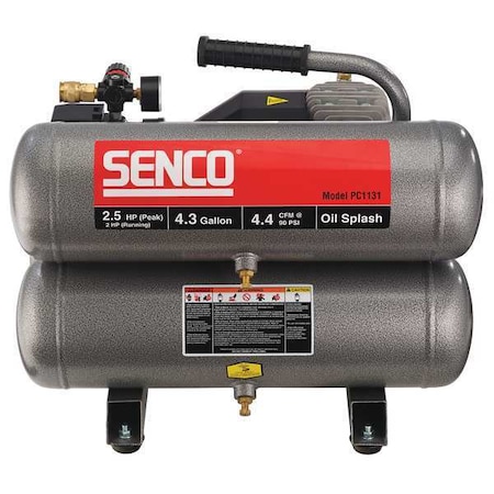 Senco Twin Tank Air Compressor, 4.3 gal., 2 HP PC1131