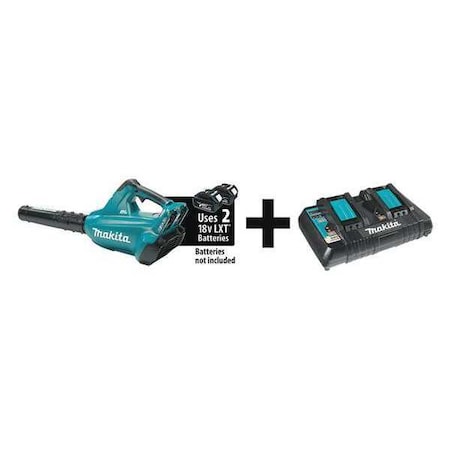 Makita LXT(R) 36 V Battery Powered Leaf Blower Kit, 473 cfm, 120 mph, Bare Tool, 61 dB(A) XBU02Z & DC18RD