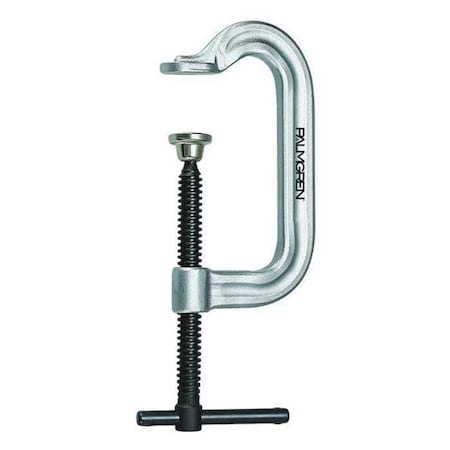 Palmgren C-Clamp, 0-3", Deep Throat, Blk Ox Spindle 9629113